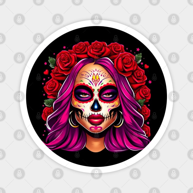 Mercedes Varnado aka Mercedes Moné fka Sasha Banks Day of the Dead Magnet by Tiger Mountain Design Co.